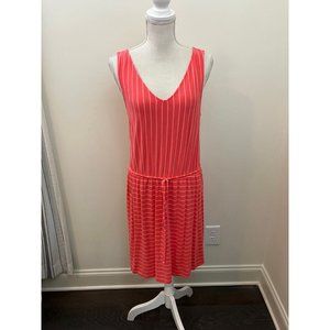 Kelly Renee Sleeveless Orange Striped Dress Size Medium